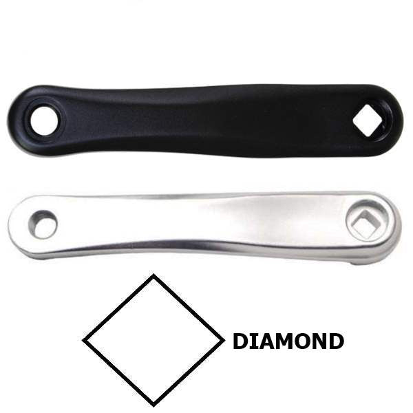 Diamond Crank LH Cotterless Alloy 165MM Silver